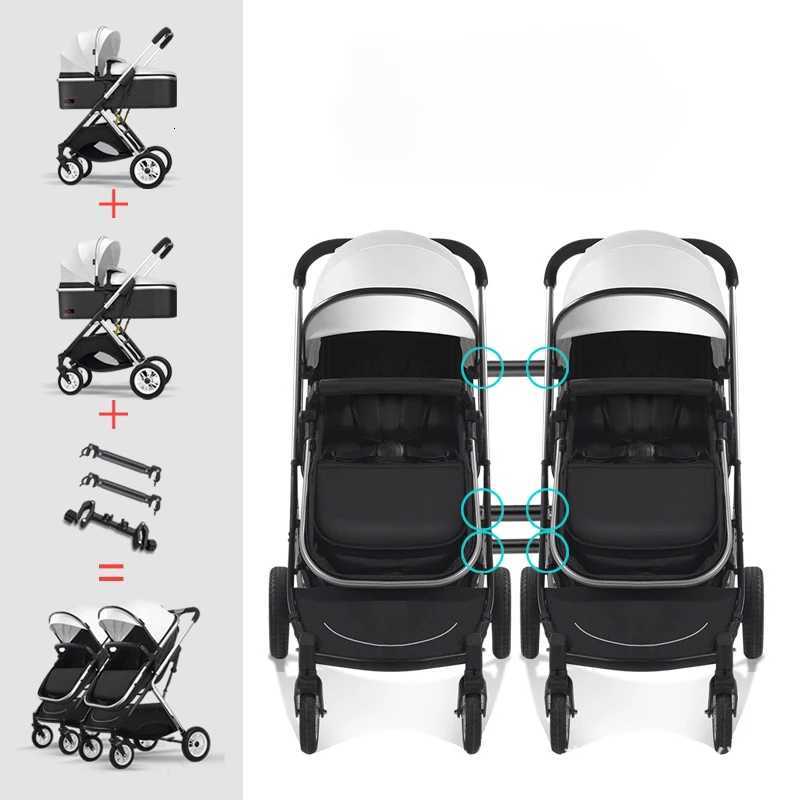 High View Twin Stroller Lightweight Baby Stroller Folding Shock Absorber Detachable Double Childrens Carriage Multifunctional W250910