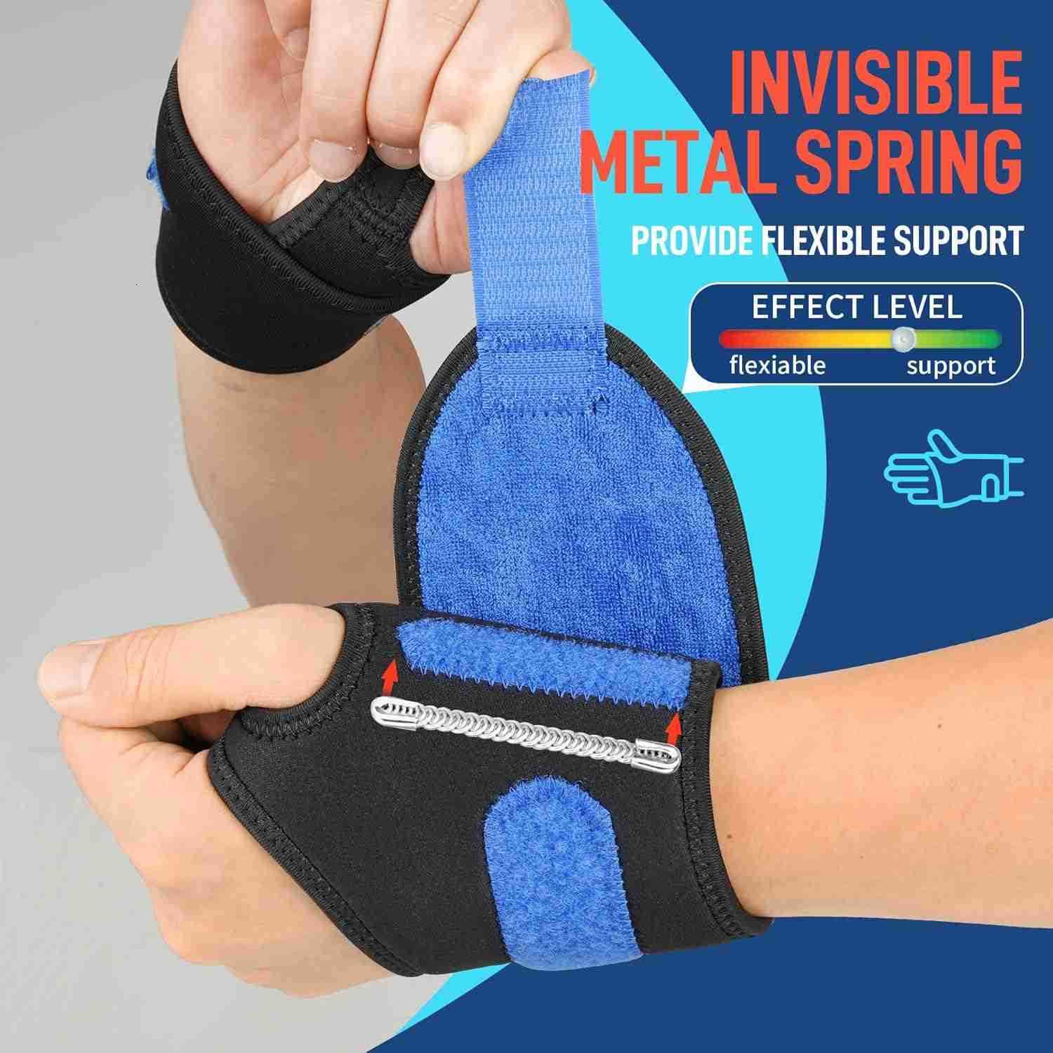 2 Pack Wrist Wraps for Pain Carpal Tunnel Tendonitis Adjustable Wrist Support for Work Men and Women Daily Protector Right Left Hand Small W250910