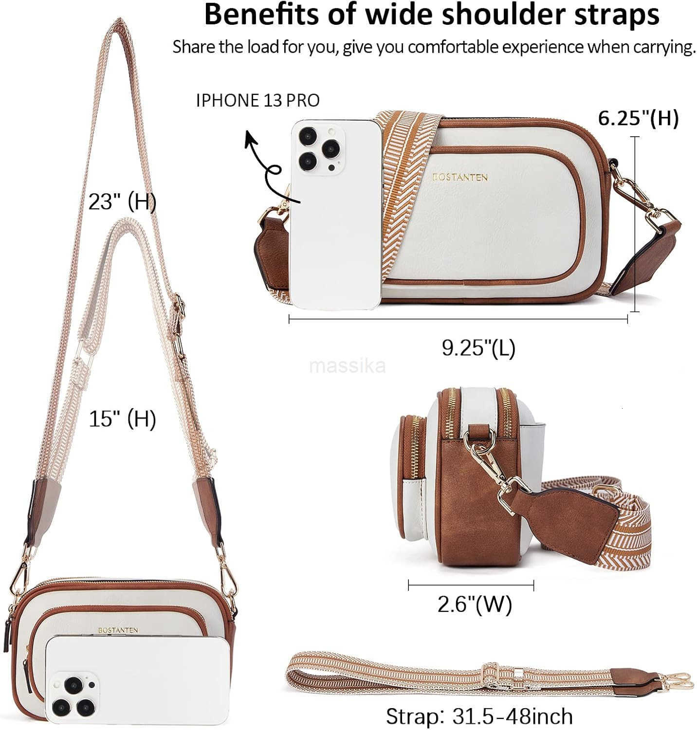 Crossbody Bags for Women Vegan Leather Purses Quilted Shoulder Handbags with Adjustable Shoulder Strap M250910