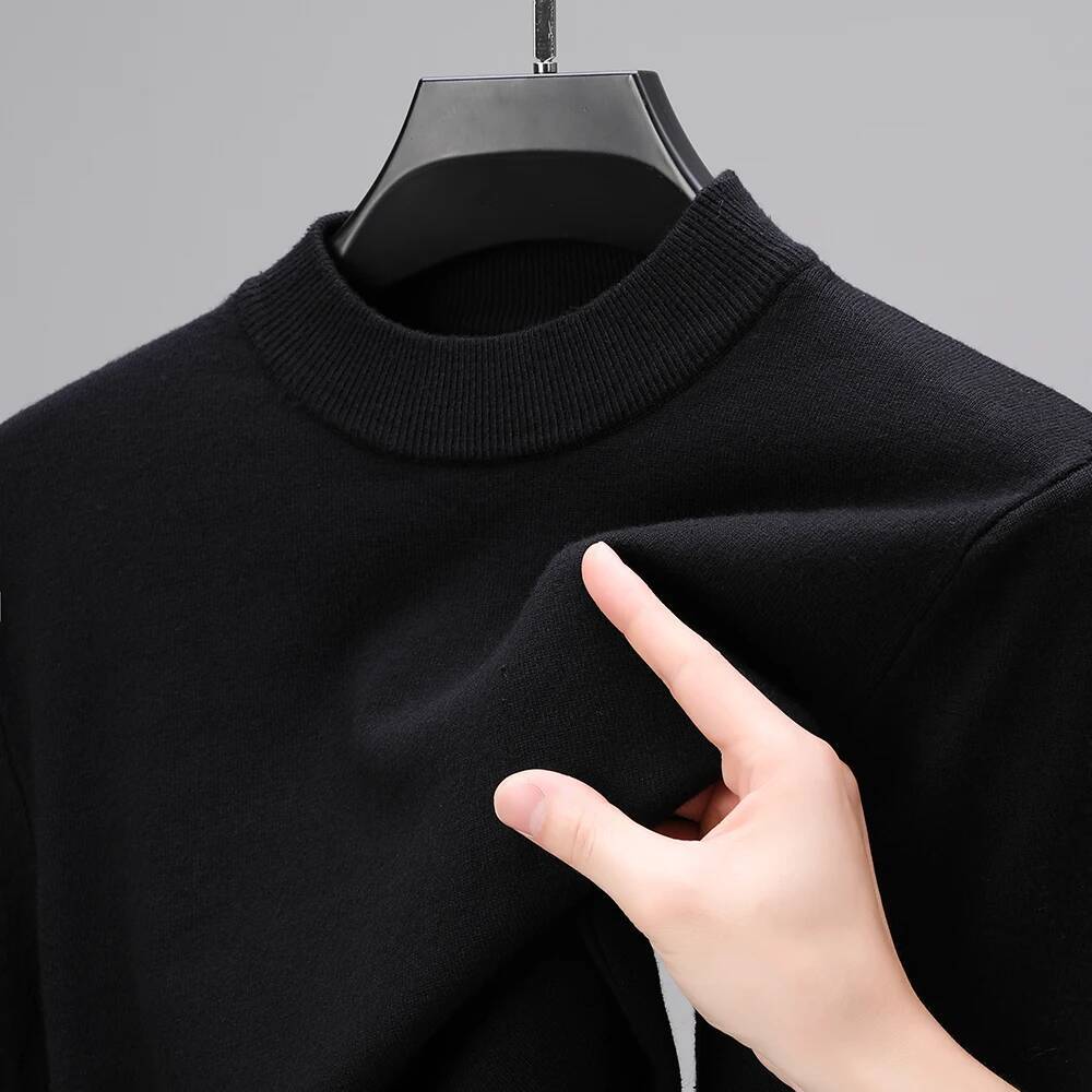 Half Turtleneck Knitwear Sweater New Autumn/Winter Mock Neck Sweatshirts Solid Color Pullovers Man Brand Casual Mens Clothing dongdumaoyi