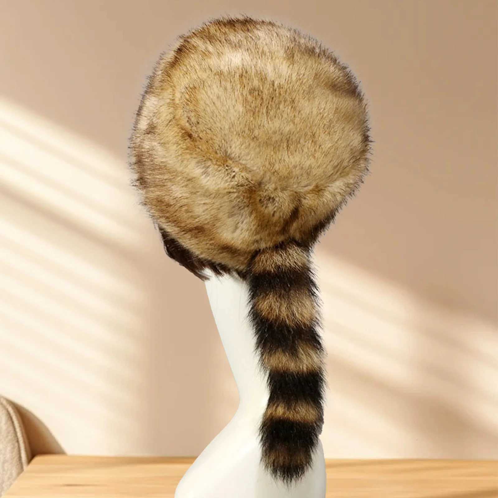 Winter Warm Russian Plush Hat for Women Soft Fabric Windproof Thickened Plush Flat Top Hat for Cold Weather HeadcoverXJ250910