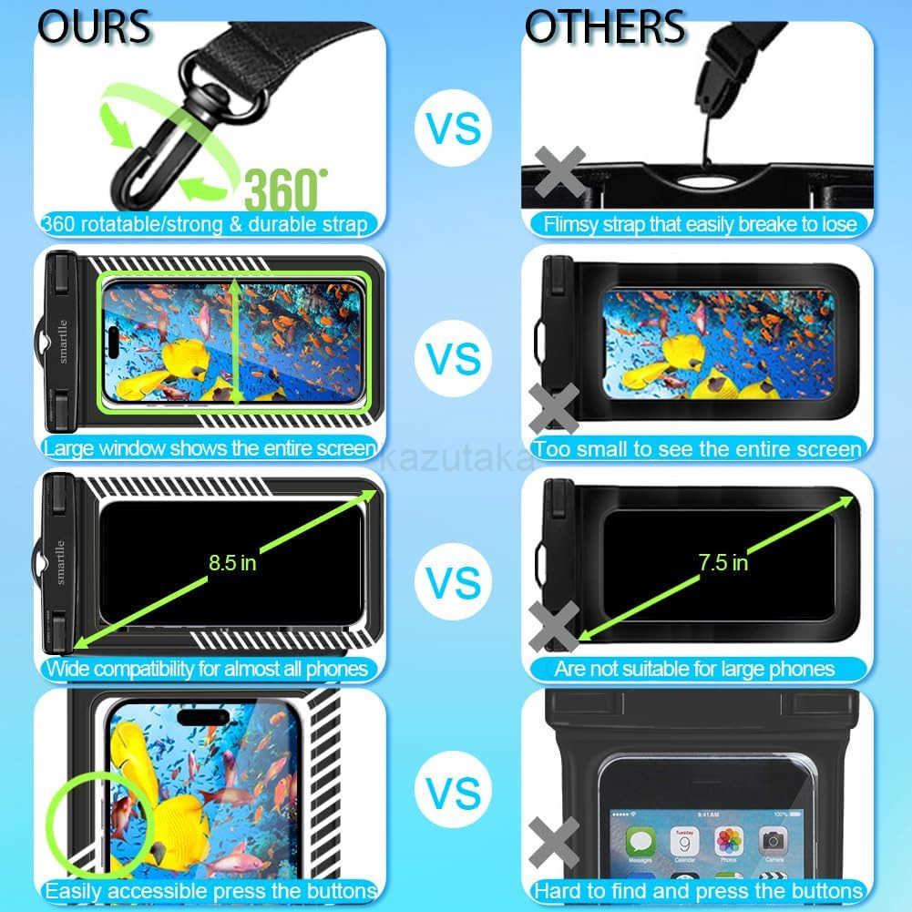 Waterproof Phone Pouches Bags Holder Cell Phone Water Protectors 4 Pack for Swimming IPX8 Waterproof Phone case Cover for iPhone 15 14 13 Pro Max 12 1