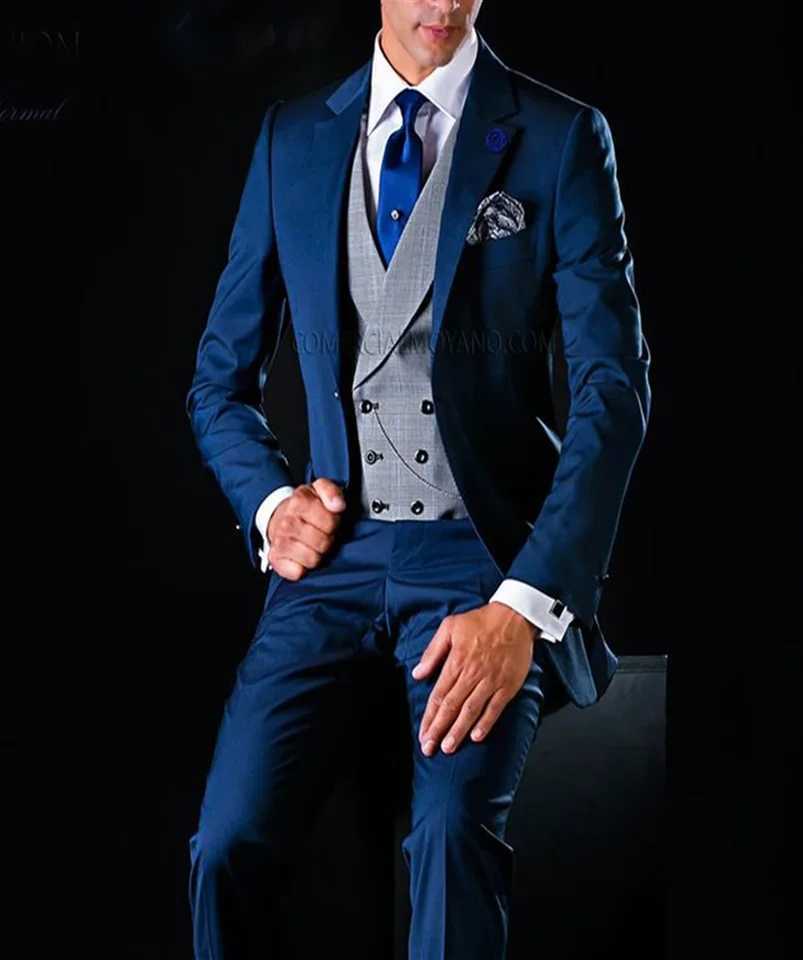 3 Piece Men Suits for Wedding Tuxedo Notched Lapel Custom Male Jacket with Pants Vest New Fashion Clothes W250910