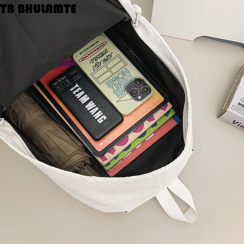 Luxury Bag Free Shipping Designer Bag Men's New Versatile Backpack For Students, Casual Laptop Backpack, Woven PU Leather, Trendy And High-end Tr