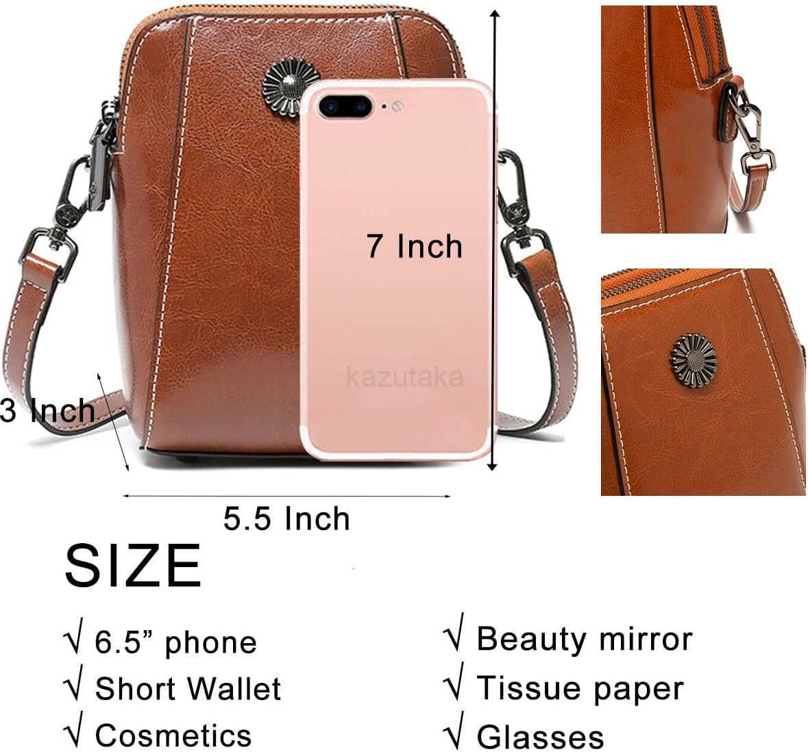Leather BagSmall Crossbody Cell Phone Purse Wallet for WomenTouchscreen Phone Purse Crossbody Bag with Strap Z250910