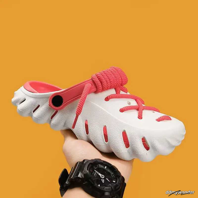 2025 Fion Mens Outdoor Sandals Summer Beach Shoes Thick Bott Hollow-Out EVA Breathable Slip-On Water Slippers Couples ddmywonder ddmywonder