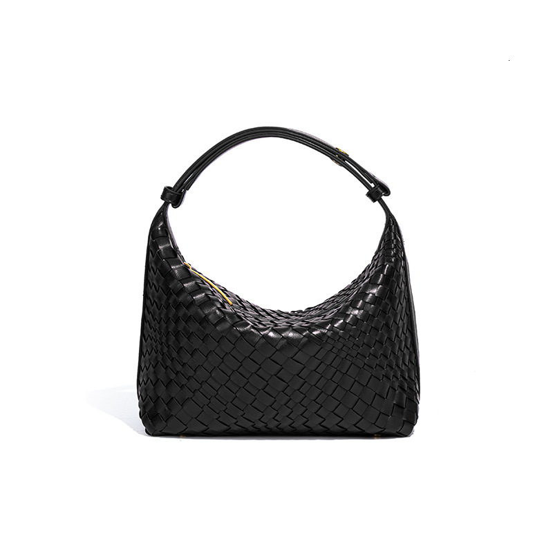 High-End Women's New Handwoven Lunch Box French Niche Stylish Handbag Shoulder Underarm Bag
