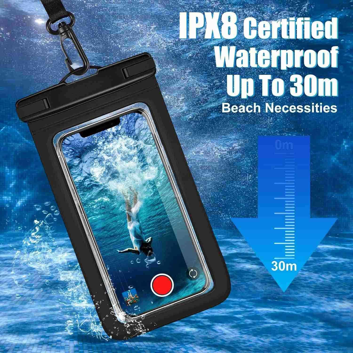 3 Pack Waterproof Phone Pouch IPX8 Universal Waterproof Case Dry Bag Phone Protector for iPhone 15 14 13 12 11 Pro Max Plus XS XR X 8 S23 S22 S21 S20 
