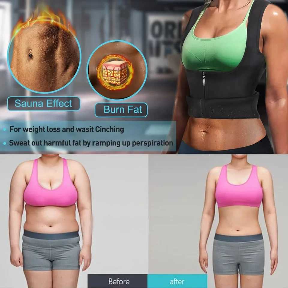 Women Sweat Waist Vest Slimming Corset for Weight Loss Body Shaper Sauna Compression Shirt Belly Girdle Tops Shapewear W250910