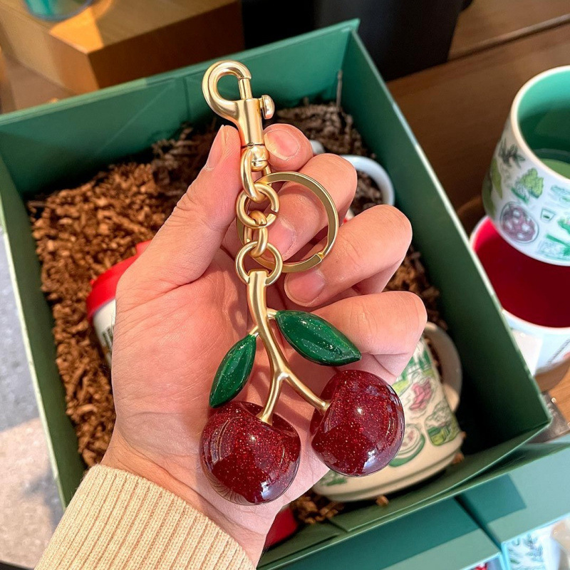 Luxury Bag charms Designer Keychain for Women Accessories Cute Fruit charm Cherry Handbag Pendant Suitable for any style of bags