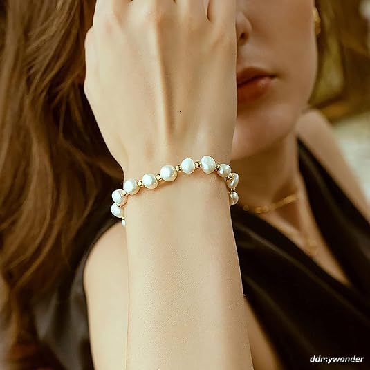 Niche Light Pearl Beaded Bracelet Gold-Plated Adjustable Fashion Charm For Women And Girls 250710