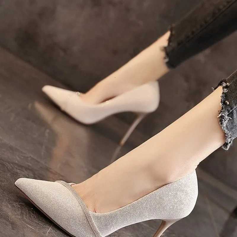 NEW Black High Heels Womens New Thin Heel Hollow Pointed Single Shoes Sexy Baotou Woman Fashion Highheeled Shoes W250910