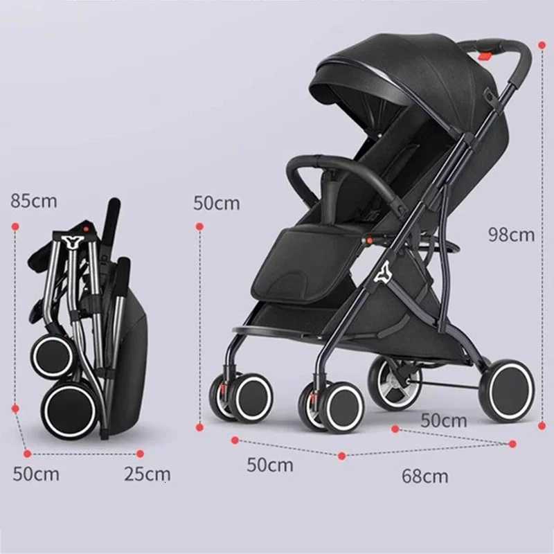 OneTouch Folding to Board the Baby Stroller Lightweight FourWheel Shock Sitting and Lying Down OneWay Push Newborn Stroller W250910