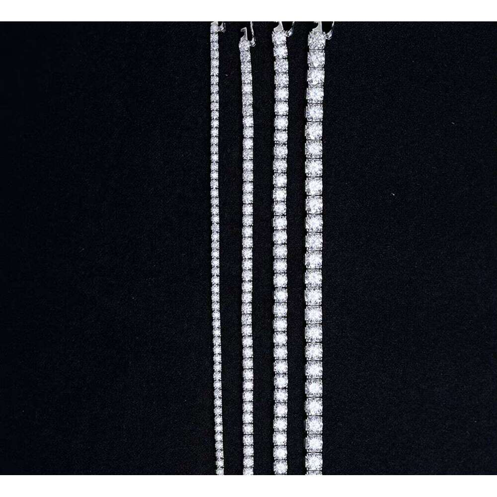 S Sterling Sier Moissanite Tennis Bracelet European and American Fashion Versatile Ins Style High-end Shining Jewelry