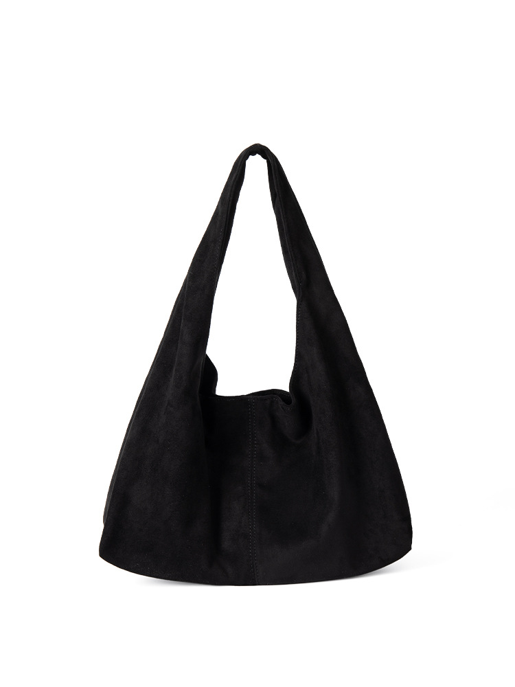 2025 new autumn and winter large-capacity retro lazy style single-shoulder bag for women Korean niche suede handbag tote bag