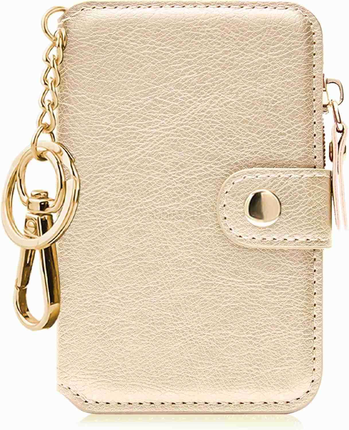 Keychain wallet Rfid Blocking CARD Holder Leather Zipper Card Case for WomenZ250910