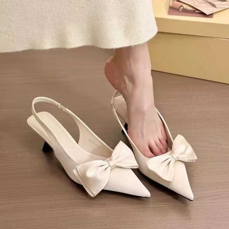 2025 Summer High Heel Women Sandals Fashion Butterflyknot Singbacks Pumps Ladies Party Dress Female Shoes W250910