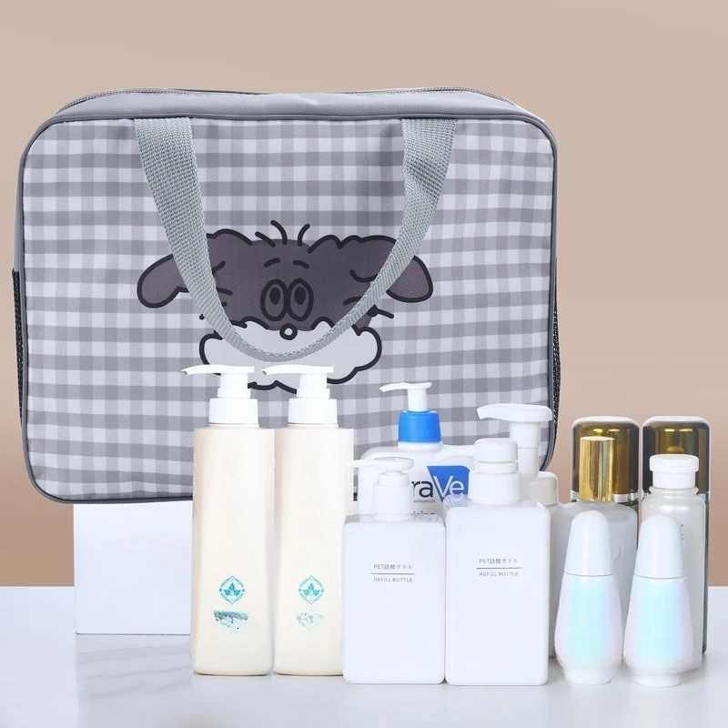 Portable Travel Cosmetic Bags Women Plaid Design Makeup Bag LargeCapacity Bath Wash Bags Multifunction Waterproof Storage CaseXJ250910