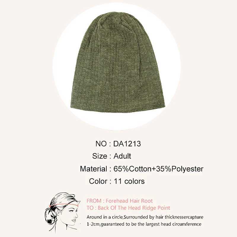 Geebro Winter Wen Casual Solid Color Striped Sklies Beanies Fme Soft Slouchy Knitted Ribbed s Ladies Baggy Knit Hats G250910