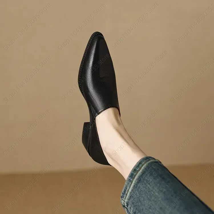2025 Spring New Pumps Women Autumn New Round Toe Pumps Loafers Single Shoes Zipper PU Leather Simple and Comfortable Shoes W250910