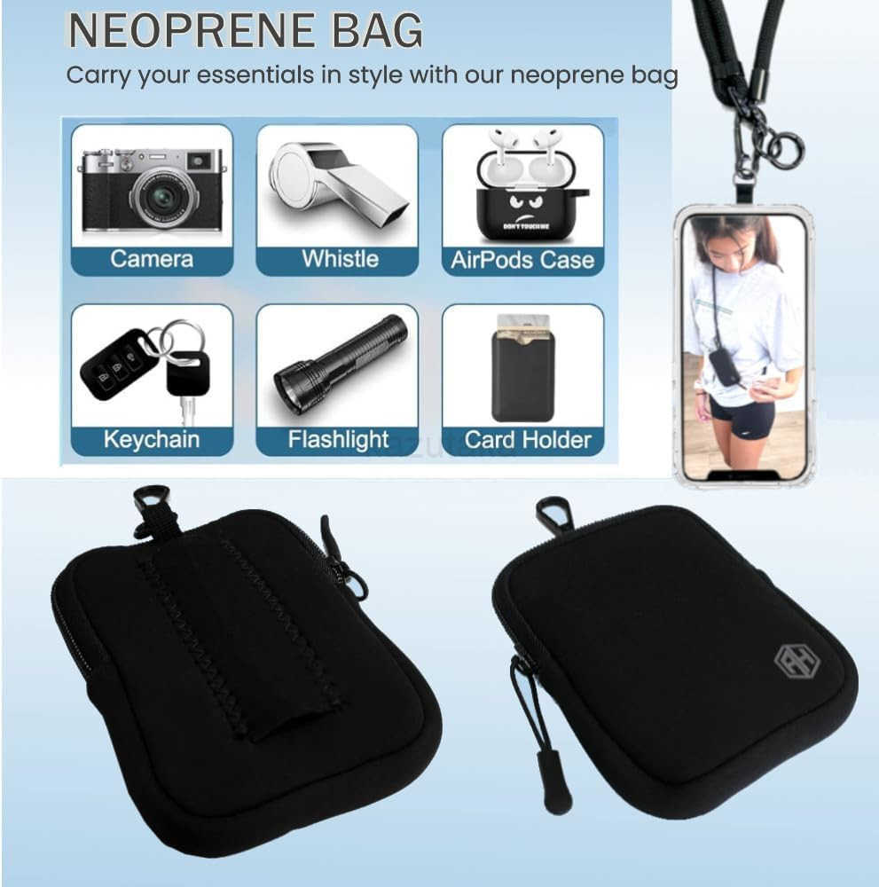 Phone Lanyard Crossbody with 2 Phone Tabs Adjustable Anti Theft Phone Strap for All Phones Metal Buckles SkinFriendly Universal Cell Phone Neck lanyar