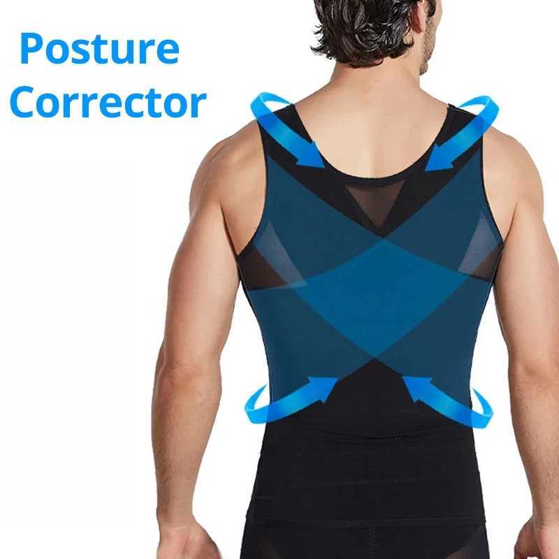 Mens Compression Tummy Control Body Shaper Tank Top Vest Undershirt Tops Shaping Sweatshirt Hide Gynecomastia Chest Shapers W250910