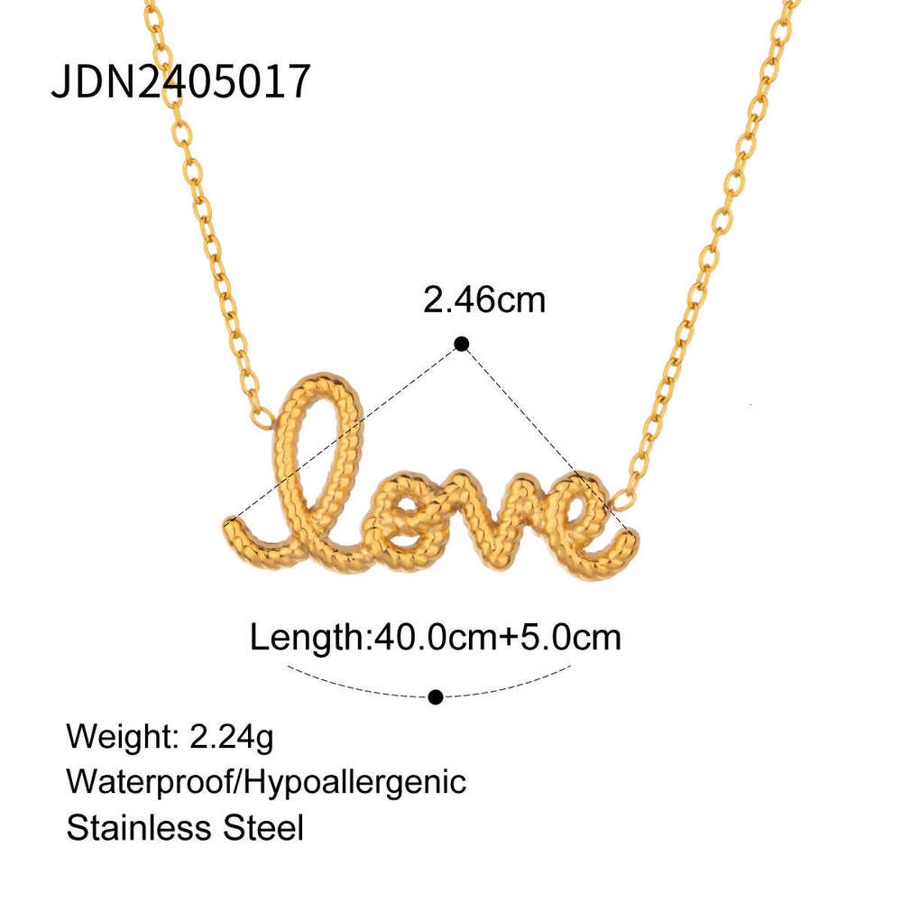Necklace Luxury Designer Jewelry for women "love" Stainless Steel plated with gold Zircon inlay men Necklaces Festival and Holiday gifts