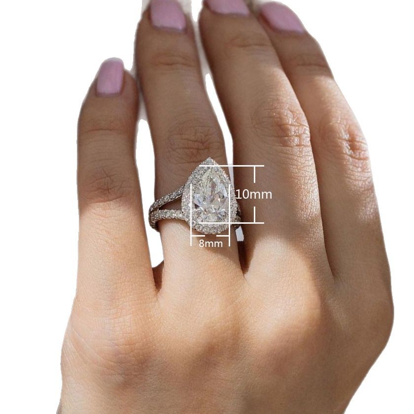 Choucong Sparkling Luxury Jewelry 925 Sterling Silver Pear Cut Water Drop White 5A Cubic Zircon CZ Diamond Gemstones Party Eternity Women Wedding Brid