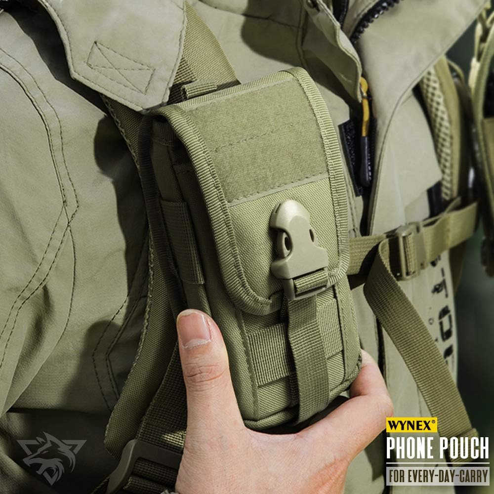 Tactical Phone Pouch MolleSmartphone Holster Bag EDC Utility Cellphone Lock Card Holder Organizer Fit for Waist Belt Case Include Tactical Gear Clip a