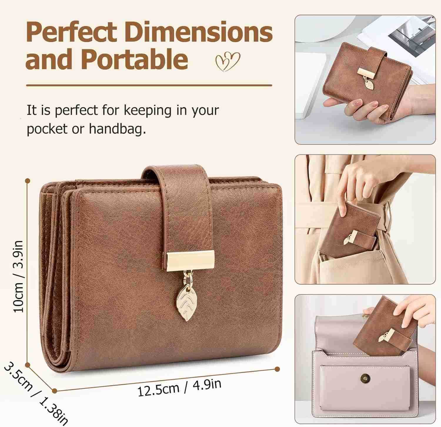 Small Wallets for Women Rfid Blocking Leather Bifold CARD Holder Ladies Wallet Zipper Pocket with ID WindowZ250910