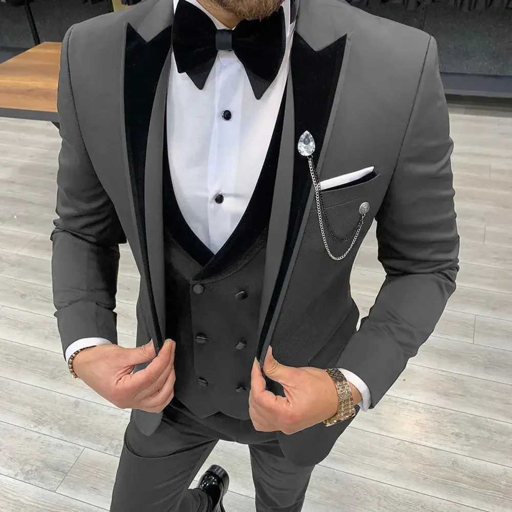 Men Suits Men Dress Suits Casual Commuter Office Business Suits For Wedding Coustime Homme Luxe Three PiecesBlazerVestPants W250910
