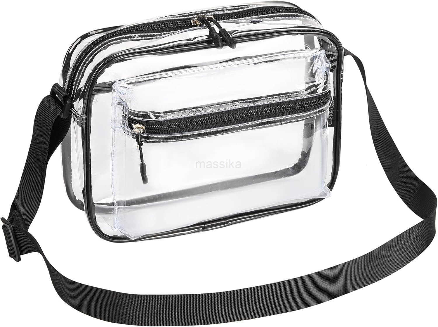 Womens See Through Messenger Bag Clear Stadium Work Crossbody Shoulder Purse M250910