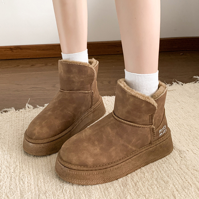 Free shipping Designer Boots Snow boots for women fashionable autumn winter new item round toe thick sole with plush outer cotton shoes black brown