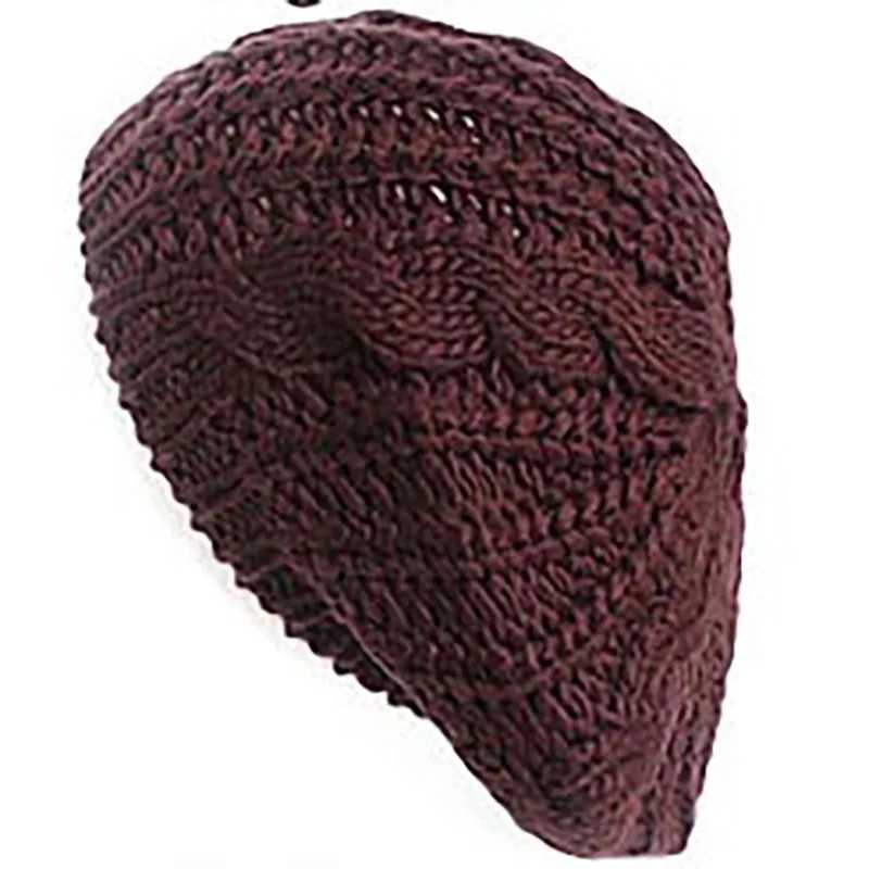 Winter Knitted Beanie Hat For Wen Lady s Twist knitting Beret Winter Solid Sklies Beanies G250910