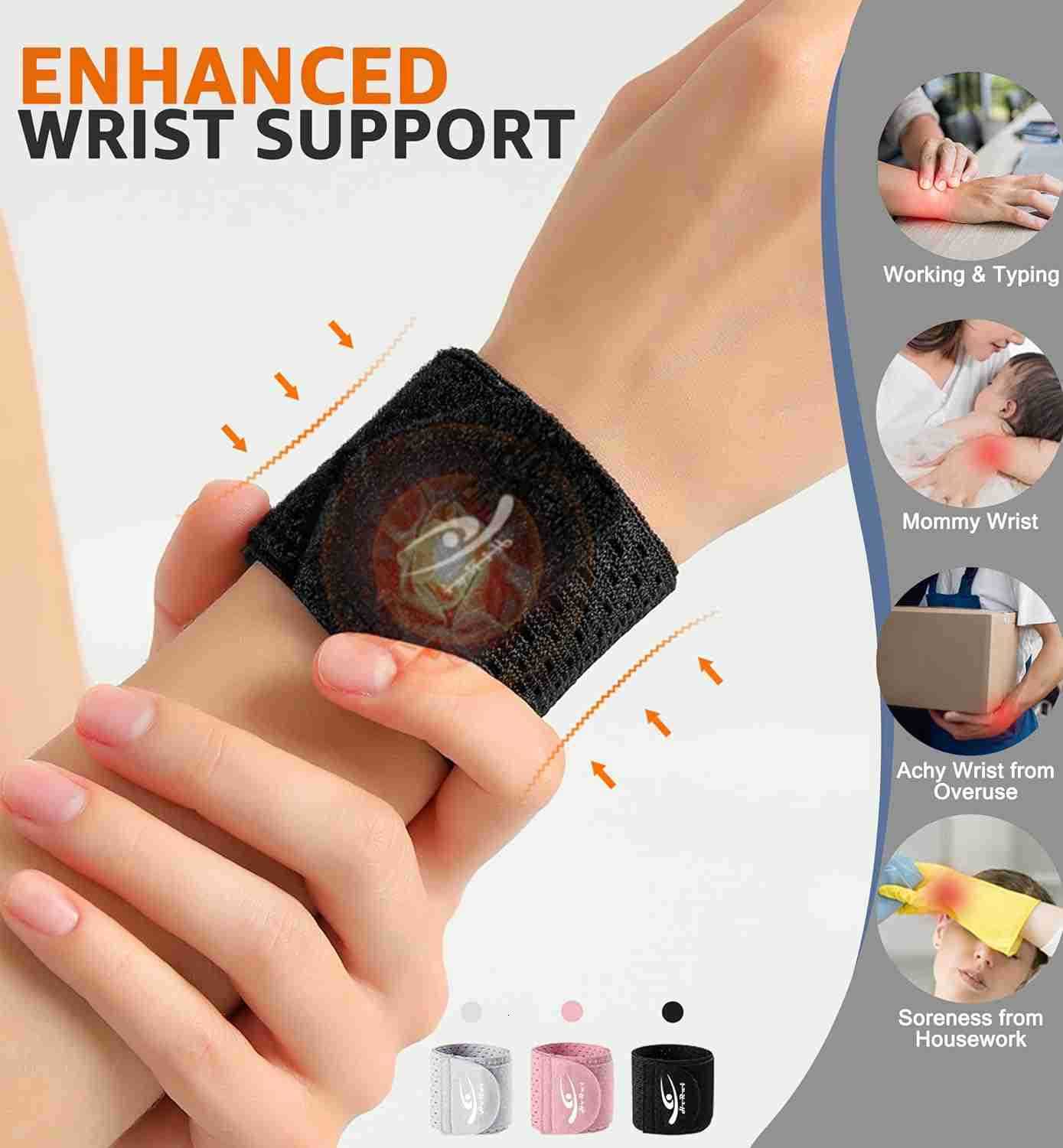 Wrist Compression Wraps Wrist Brace Wrist Support for Sports Mouse Hand Mothers Hand Carpal Tunnel Arthritis Tendonitis Premium Elastic Breathable Mes