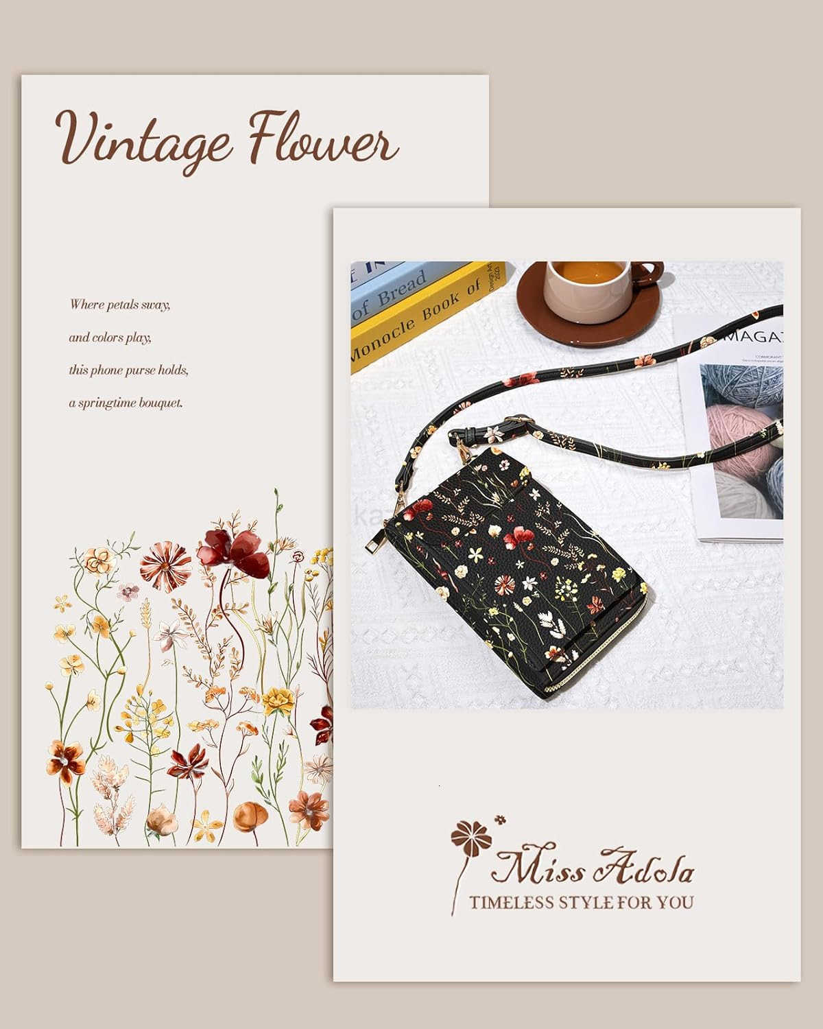 Cute Crossbody Purse Cell Phone Bags for Women Leather Cellphone Wallet Purse with Handle Rope and Adjustable Shoulder Rope Z250910