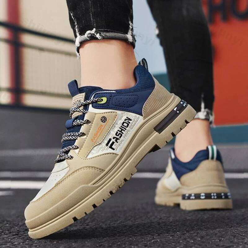 Men's Work Shoes 2025 New Autumn Waterproof Non Slip Height Increase Casual Shoes Comfortable Fashion Vintage Outdoor Sneakers