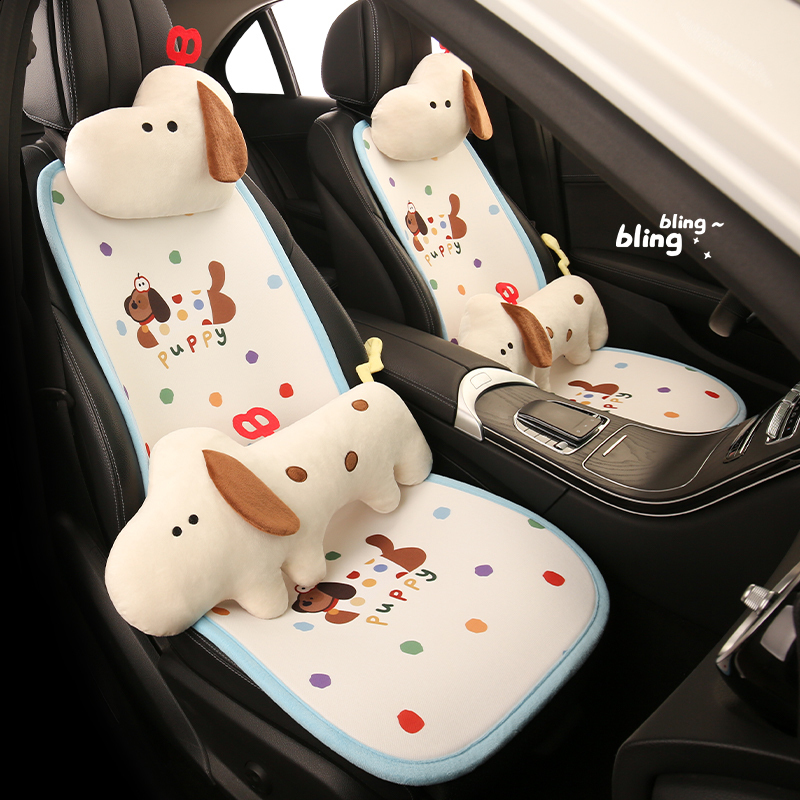 Universal Cartoon Sausage Dog Print Seat Cushion Cover Breathable Mesh Four Seasons Comfortable Soft Cushion Protector 250910