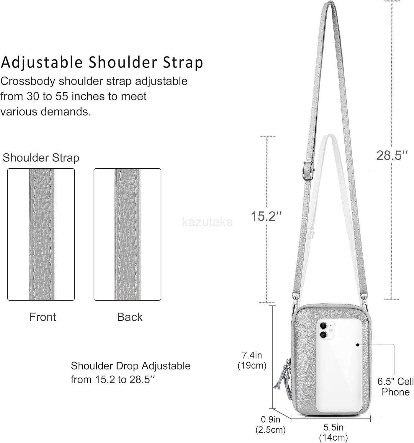 Genuine Leather Crossbody Cell Phone Purse for Women Small Zip Around RFID Blocking Crossbody Wallet Bags Z250910