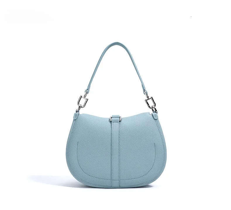 Designer Shoulder Bag Simple Summer Flap Cover Blue Pink Color Real Cow Leather Women Messenger Daily Casual Hand Bag 2025 New