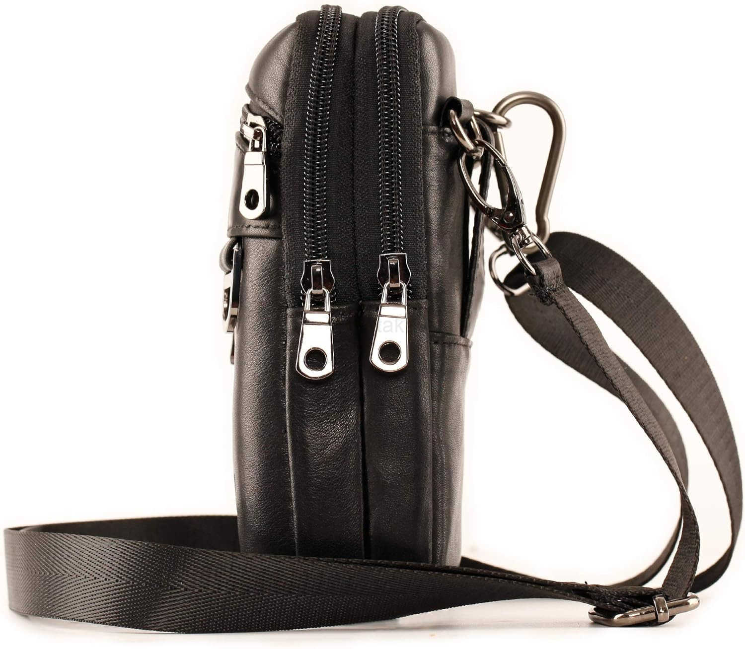 Mens Leather Cell Phone Holster Vertical Belt Clip Cellphone PouchPurse Waist Bag compatible with iPhone Google Zipper Storage Phone Bag for WorkHike 