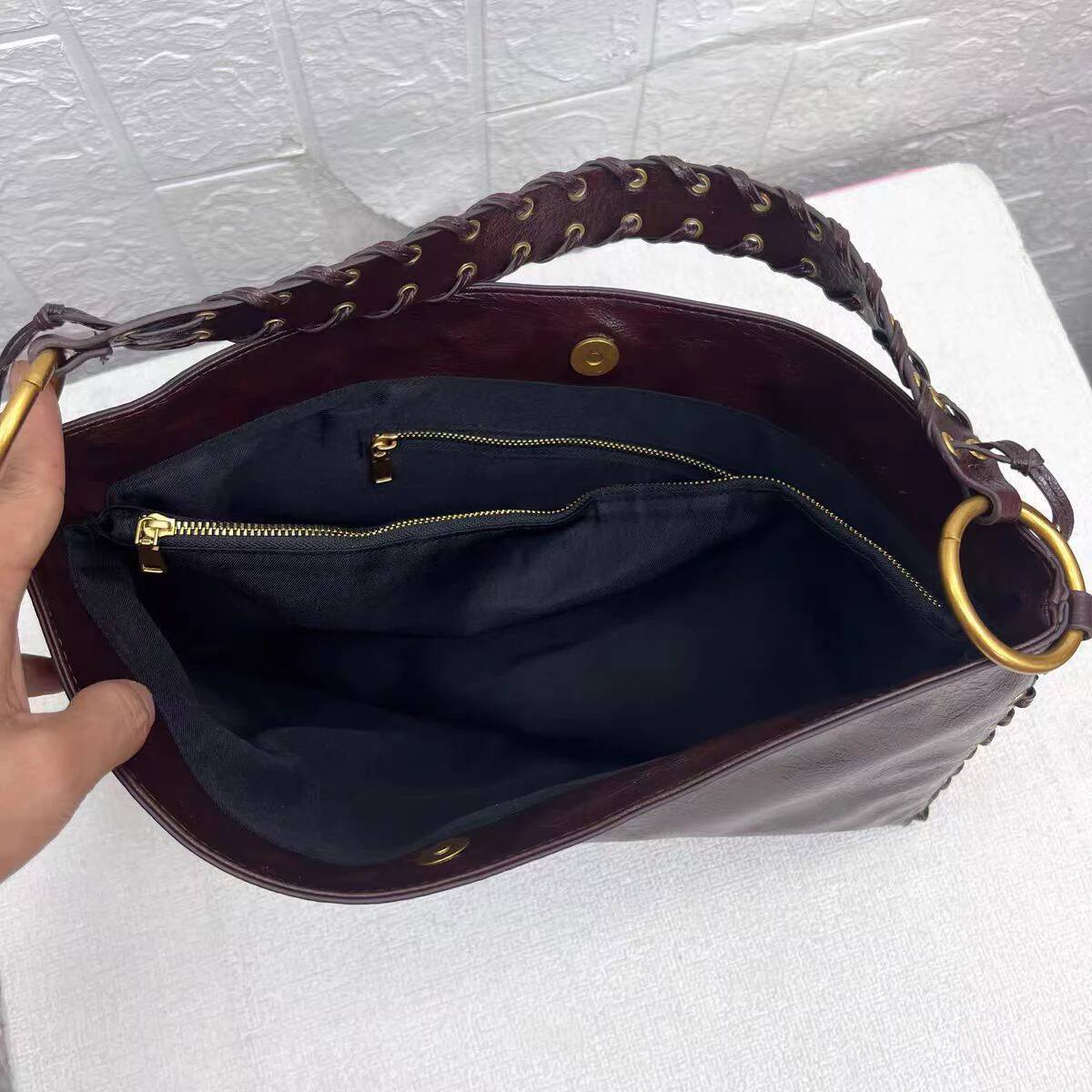 Fashion Woven Strap Shoulder Soft PU Leather Handbags High Quality Shopper Tote Bags for Women Bag Commuting Purses high-quality