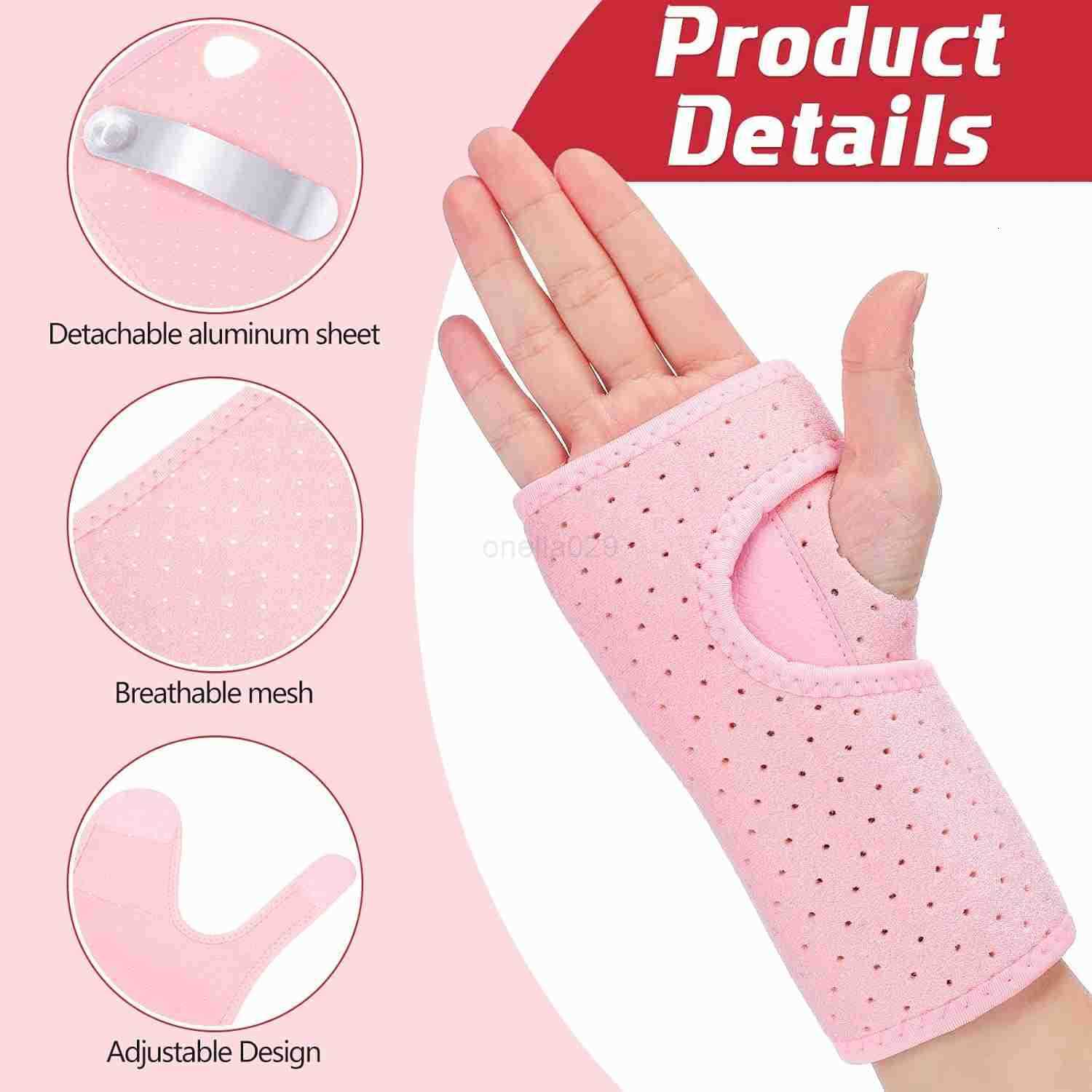2 Pieces Carpal Tunnel Wrist Brace for Night Wrist Sleep Supports Splints Stabilizer and Hand Brace Cushioned to Help with Carpal Tunnel Pain Relief U