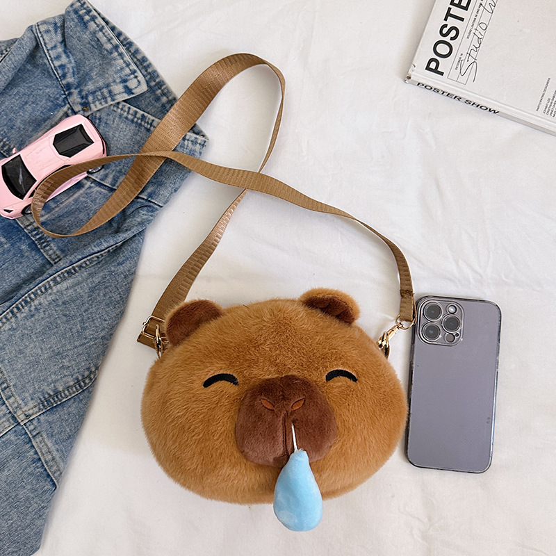 2025 Autumn New Cartoon Plush Bag with Japanese Versatile Style, Unique Design, Cute and Personalized Women's Shoulder Bag, Designer Bag