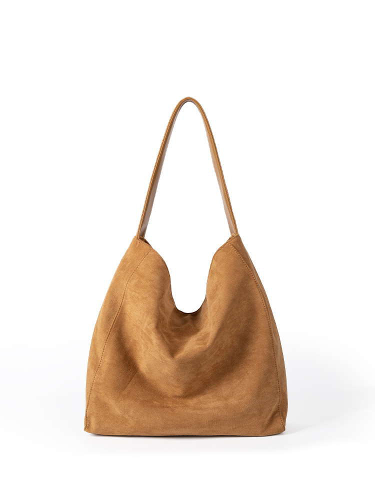 2025 New Korean Autumn and Winter Fashion Suede Soft Texture Tote Bag Casual Large-Capacity Single-Shoulder Handbag