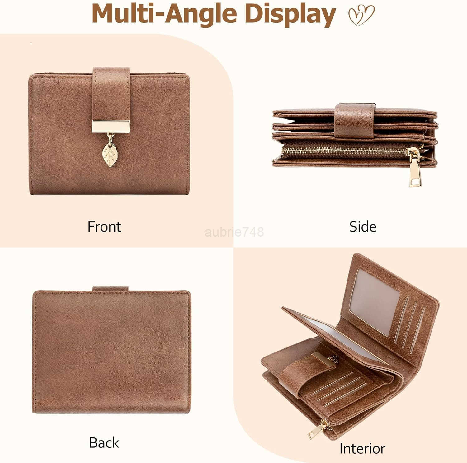 Small Wallets for Women Rfid Blocking Leather Bifold CARD Holder Ladies Wallet Zipper Pocket with ID WindowZ250910