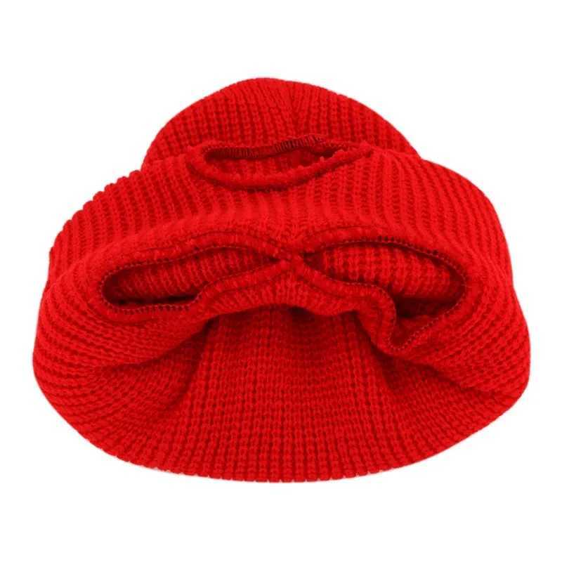 Motorcyc Windproof Fl Face Knit Hats Cust SkiMask Men Warm Wool clava broidery Winter hats Knitted 3 Hos Ski Mask G250910