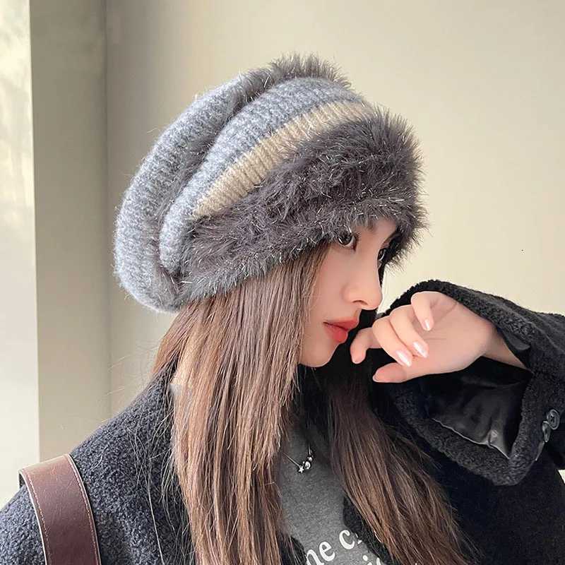 Autumn and winter fashion wens ear protection pi cold windproof and warm s knitted plush winter HatH275 G250910