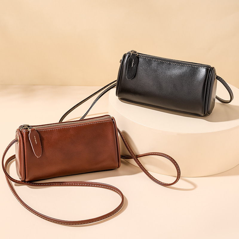 Free shipping designer Women New Genuine Leather Bag Solid Color Vintage Phone Bag Shoulder Bag Crossbody Bag Women Vintage Pillow Small Bag