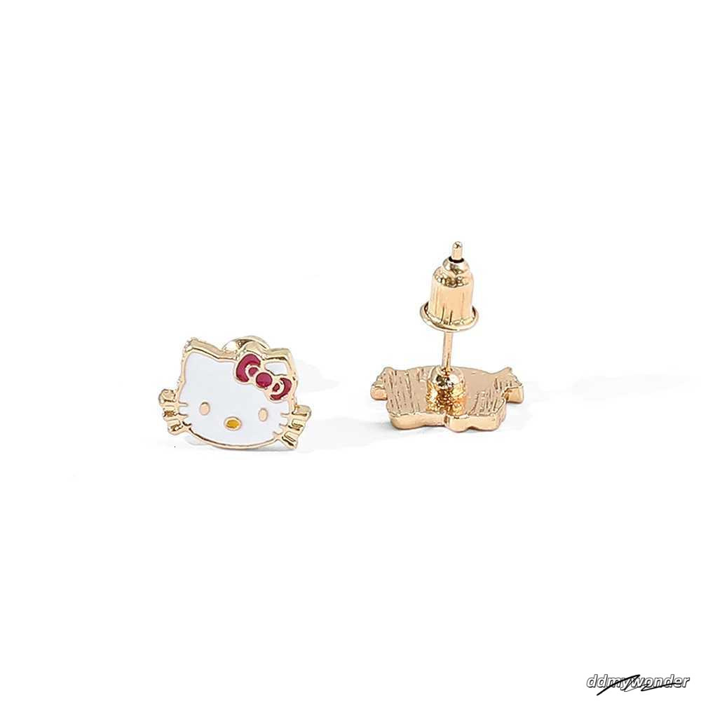 Charming Kitty Jewelry Set - Cute Animal Stud Earrings And Pendant Necklace For Children's Festive Gifts